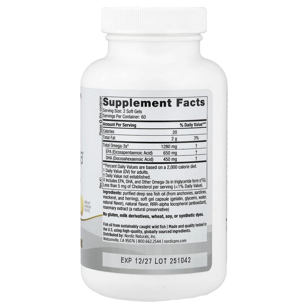 Proomega®, Lemon, 120 Softgels (640Mg Per Softgel)