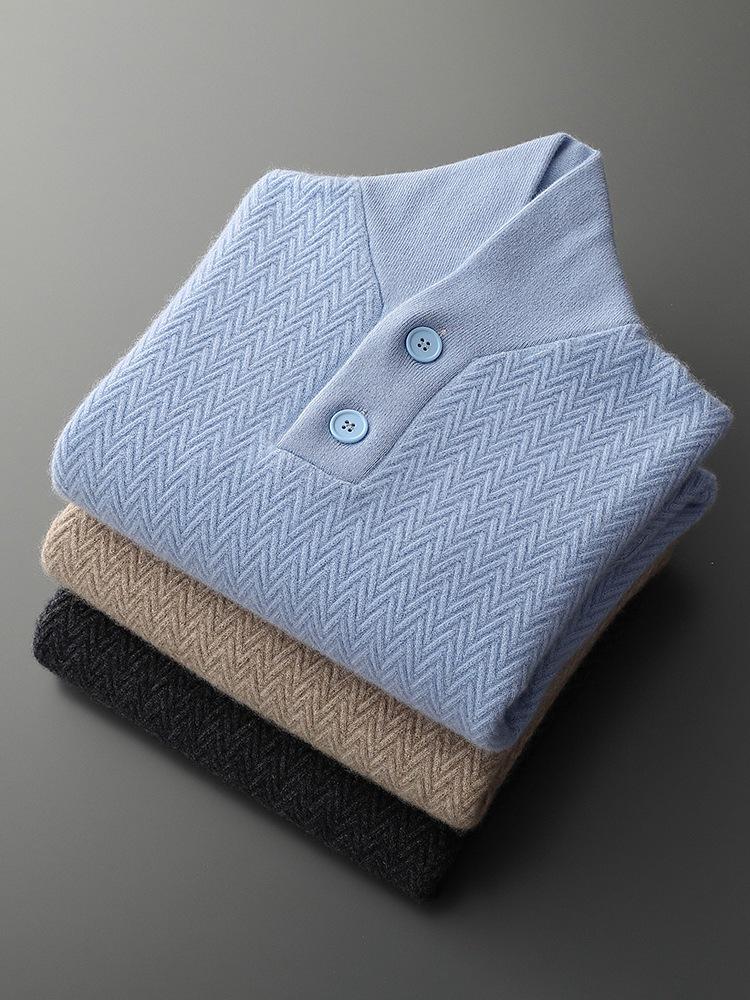 Men's Loose Fit Thickened Cashmere Sweater - Autumn/Winter Warm Business Casual Knitwear