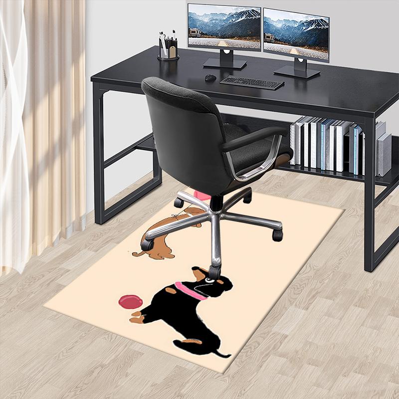 Dachshund Theme Chair Mat Office Carpet Oversized Rug for Home Decor, Sofa Mat, Desk Chair Mat, Gift Idea for Office and Living Room