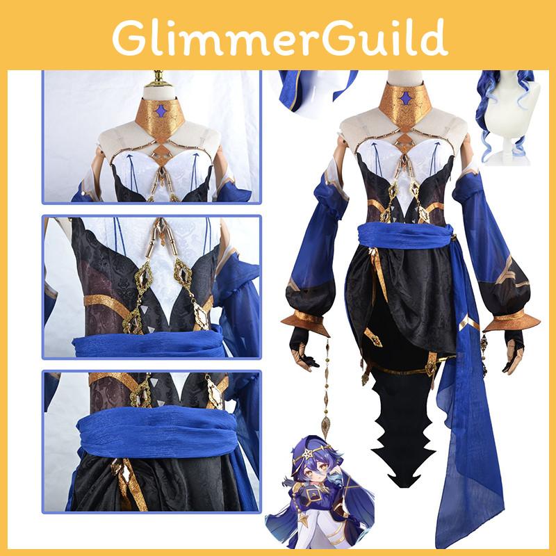 Gorgeous Genshin Impact Layla Cosplay Costume Wig Shoes For Adults Halloween Carnival Party