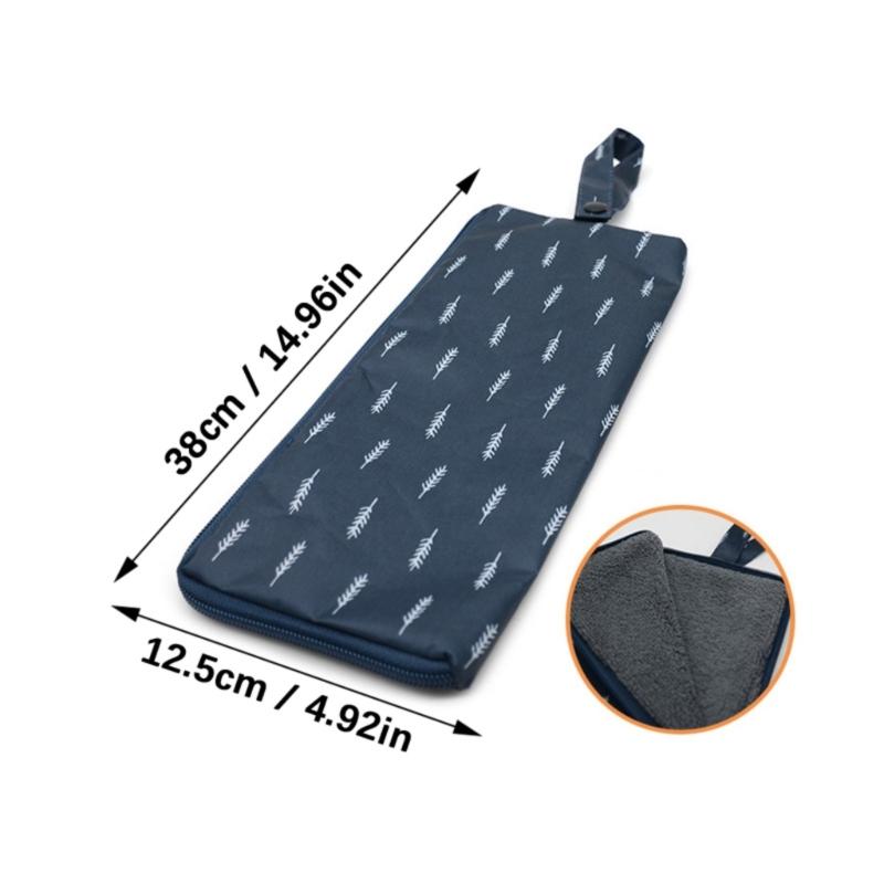 2Pcs Quick Dry Umbrella Cover Foldable Waterproof Protectors Water Absorbent Carrying Case with Zippers for Wet Umbrella