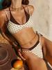 Ensemble Bikini Trois Pièces à Pois Européen - Style Vacances Sexy pour Petites Poitrines