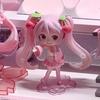 Hatsune Miku Anime Figure Toys Pink Cherry Dress MIKU Kawaii Cartoon PVC Action Q Version Model Dolls Birthdays Gifts Kids Gifts