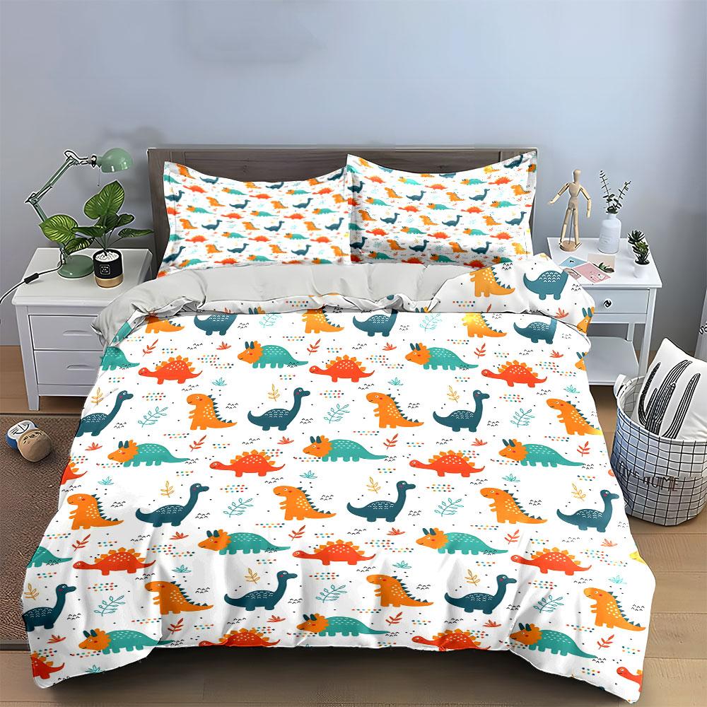 Cartoon Dinosaur Bedding Set Kids Multiple Sizes Kid'S And Adults' Bedroom Exquisite 3Pc Bedding Set, Gift