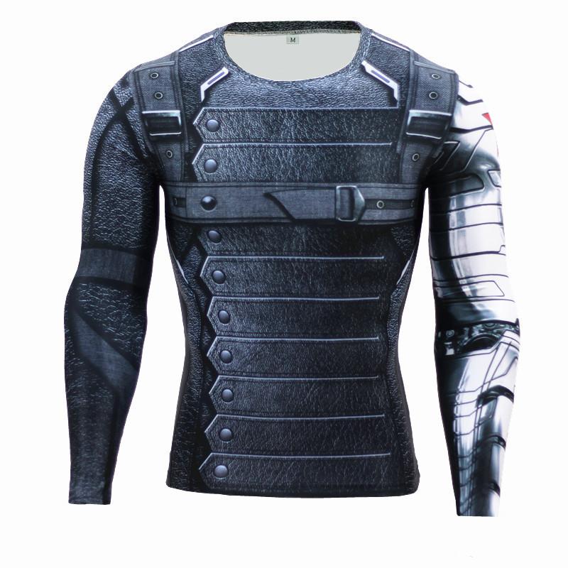 T-shirt Imprimé Numérique 3D Super-Héros Manches Longues Thème Halloween Fête Costumée Tenues de Jeu de Rôle pour Homme