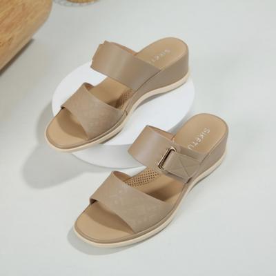Damen Hausschuhe Sommer Draußen 2025 Neu Europäisch Amerikanisch Sandalen Damenschuhe Bequem Lässig Strand Keilabsatz Hausschuhe