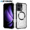 KEYSION Transparent Magnetic Case for OPPO Reno13 Pro 5G Soft Silicone+PC Heavy Duty Shockproof Phone Cover for OPPO Reno 13 5G