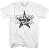 Camiseta Masculina de Manga Curta Retrô dos Anos 90 da Banda "Smashing Pumpkins" com um Pequeno Design de Monstro.