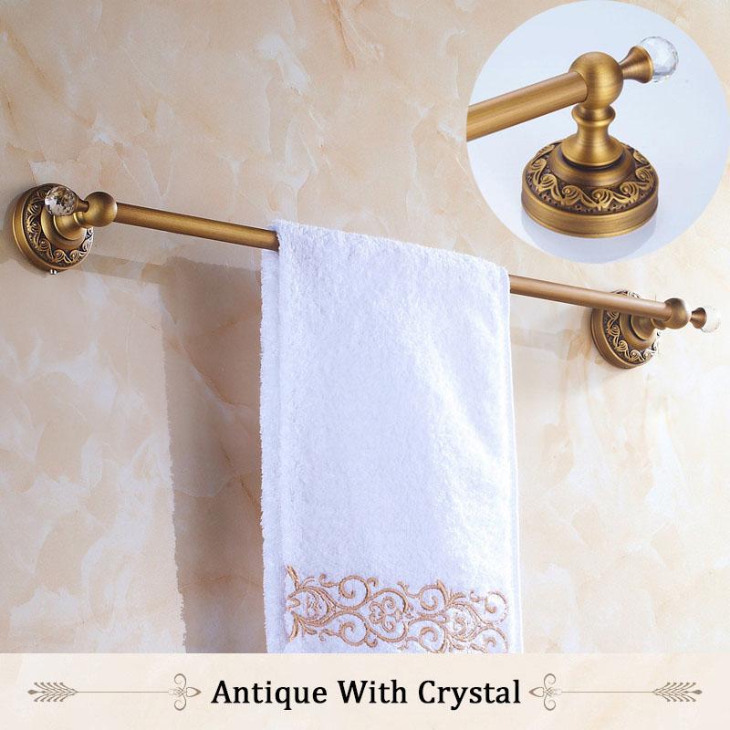 

Держатель для полотенец 60 см, одинарная направляющая, латунный антикварный держатель для полотенец, полка для ванной, вешалка для полотенец, настенные аксессуары для ванной комнаты, вешалка для полотенец 3710