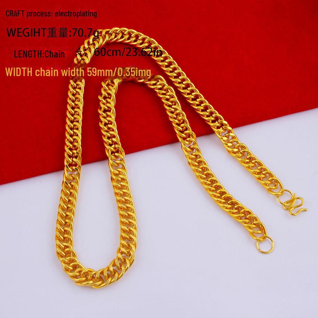 Men's Alloy Gold-Tone Necklace – Bold, Durable, Street Style Accessory