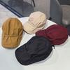Strap design forward hat for women, spring and summer versatile baseball cap, face-slimming newsboy cap