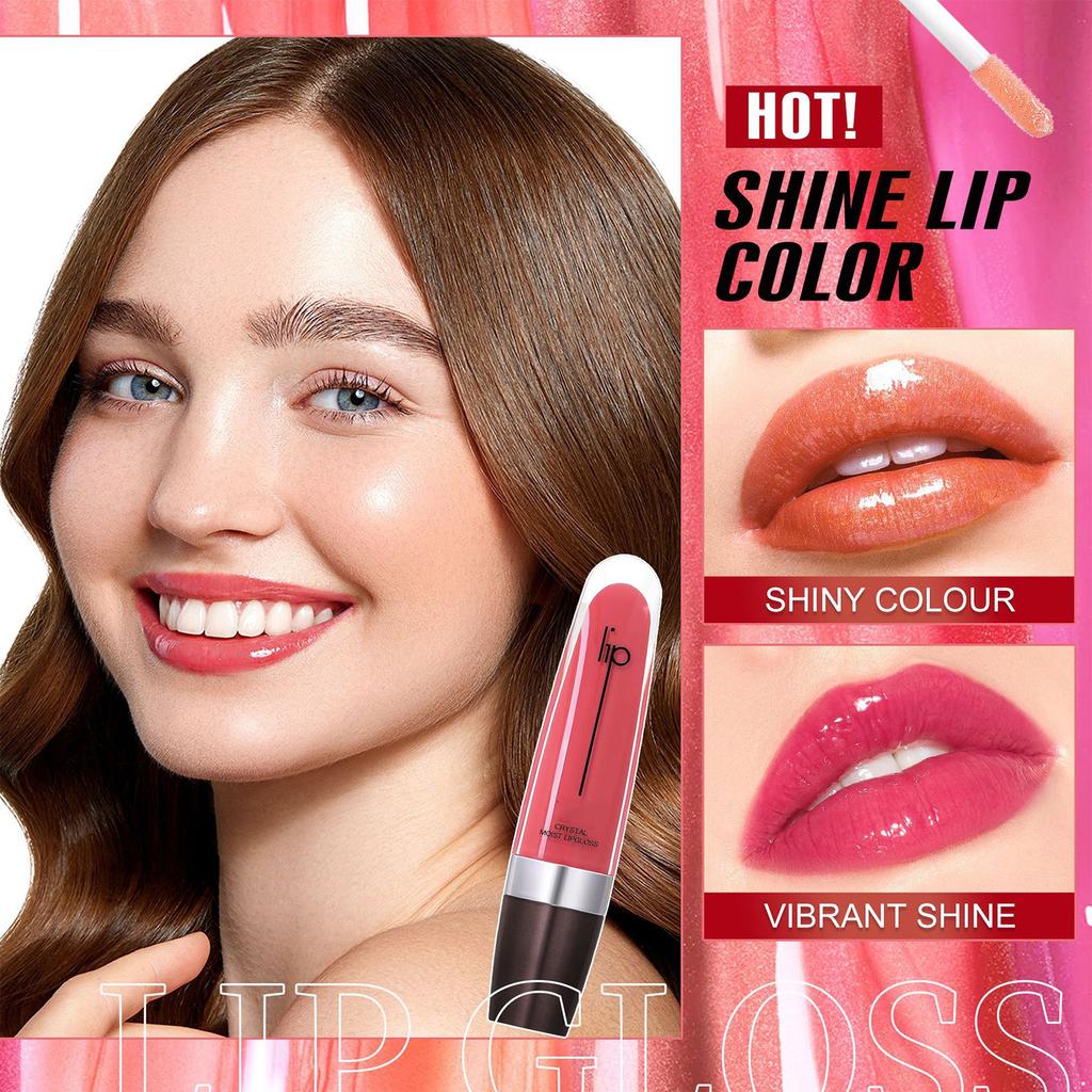 1Pc Glossy Shimmery Lip Gloss, Long-Lasting Hydrating Lip Stain with High-Color Pigment