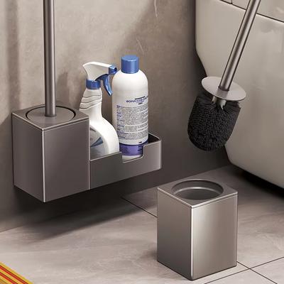 No Punch Bathroom Toilet Shelf/Bathroom Wall Hanging Toilet Shelf/Toilet Brush Storage