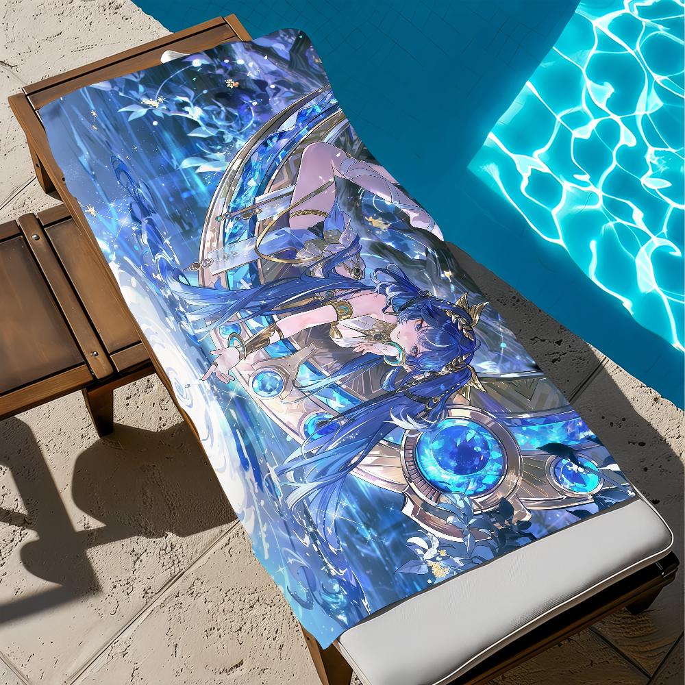 Game W-wuthering IUNO Towel Large W-waves Quick-Drying Microfiber soft Beach Towel for Travel Fitness Sauna Bathing Camping
