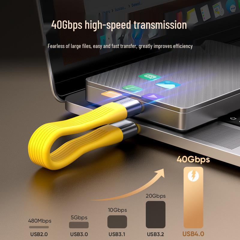 8K HD Video, 240W Super Fast Charging, 40Gbps High-Speed Keychain Data Cable