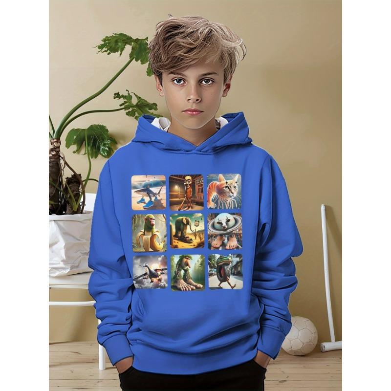 Boys Clothes Italian Brainrot Pullover Hoodies Autumn Fashion Outdoor Long Sleeve Thin Hooded Sweatshirt Perfect Gift for Kids