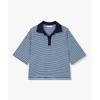 STripe Collar Neck ShorT Sleeve T shirT 9176222999