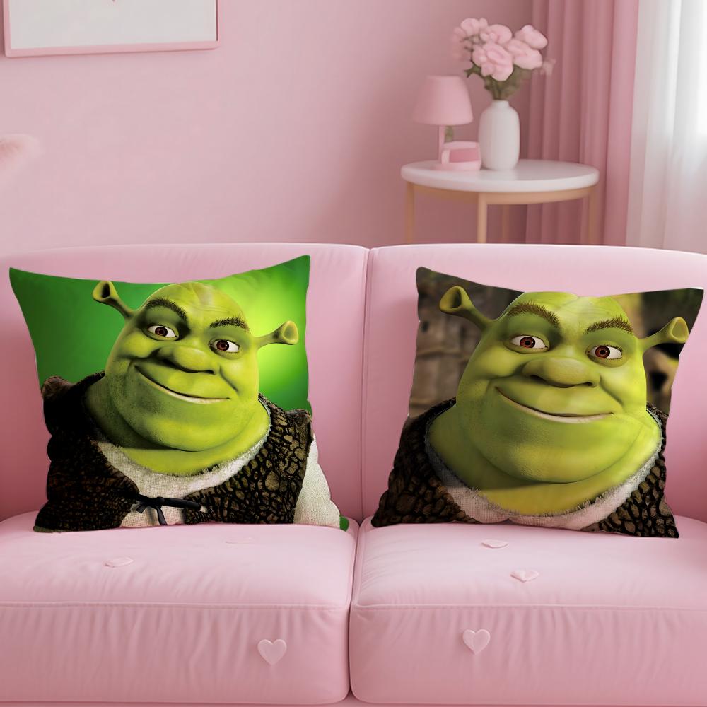 anime S-ShrekS Cushion Cover Comfortable Reversible Pillow Cover Ideal for Car Sofa Bedroom & Beyond