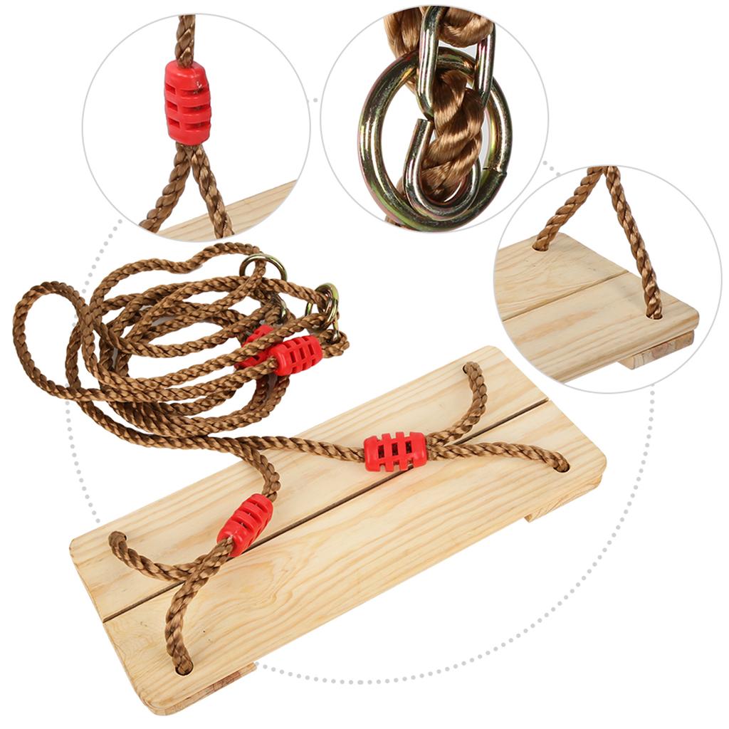 AdultChildren Wooden Swing Hanging Seat Amusement Equipment Accessory for Indooroutdoor