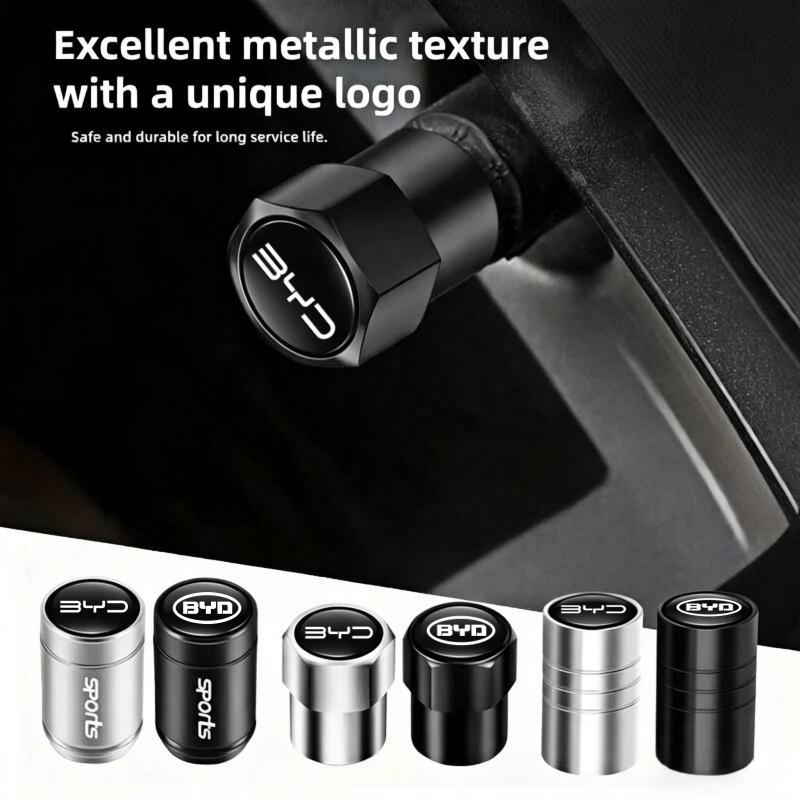 4Pcs Aluminum Alloy Car Tire Valve Stem Caps For BYD Seal U Dolphin Mini Sealion 7 Song Pro ATTO 3 Yuan UP Dolphin Seal 5 Stem Caps1