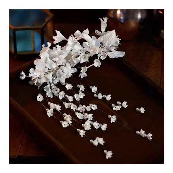Women Hair Clip Faux Pearls Flower Decor Hairpins Wedding Parties Proms Floral Headdress Hair Accessories