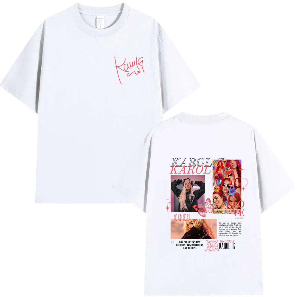 Singer Karol G Tropicoqueta Album 2025 Tshirt Men Women Hip Hop Fashion Pop Music Streetwear Male Vintage Oversized T Shirts