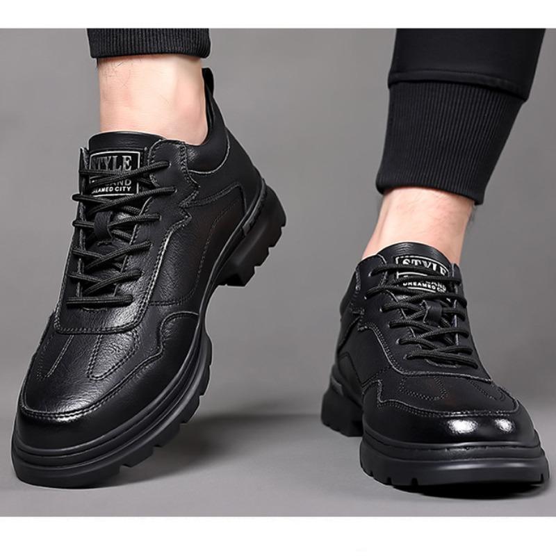 Fashion Spring Autumn Cow Leather Sneakers for Men Designer Soft-soled Men's Board Shoes Fashion Winter Warm Sports Zapatos De Hombre