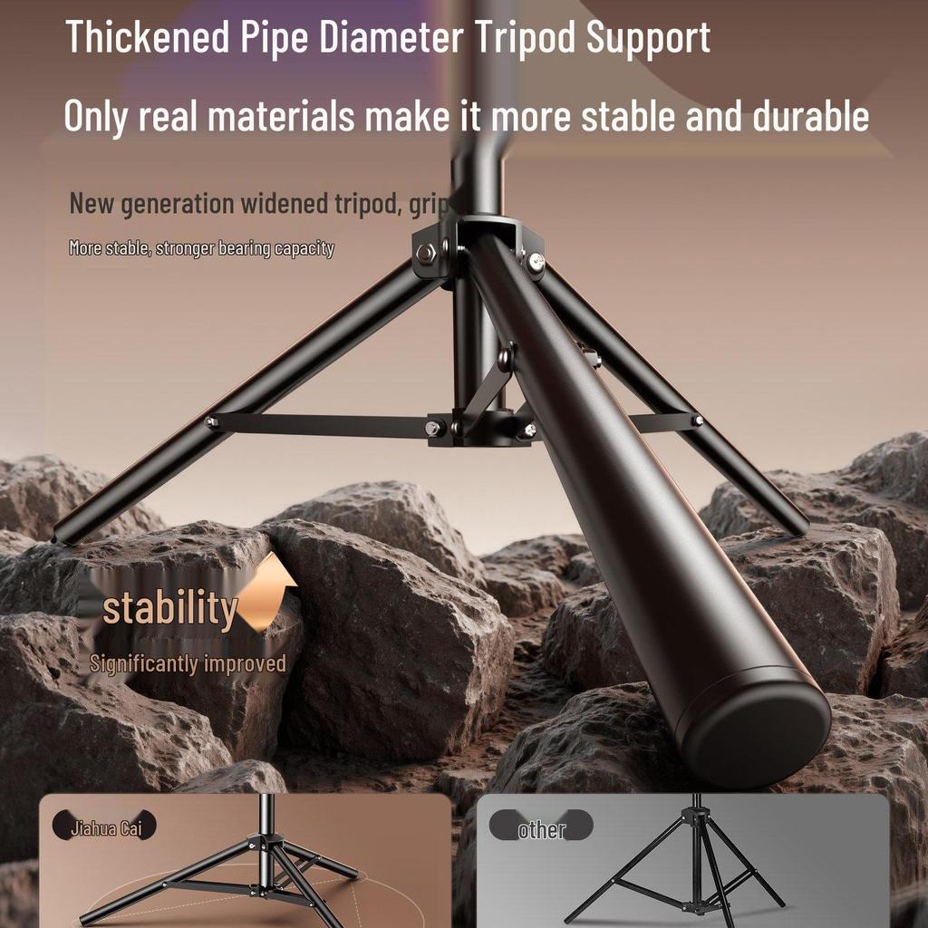 Selfie Stick Tripod with Phone Holder & Fill Light for Live Streaming and Photography