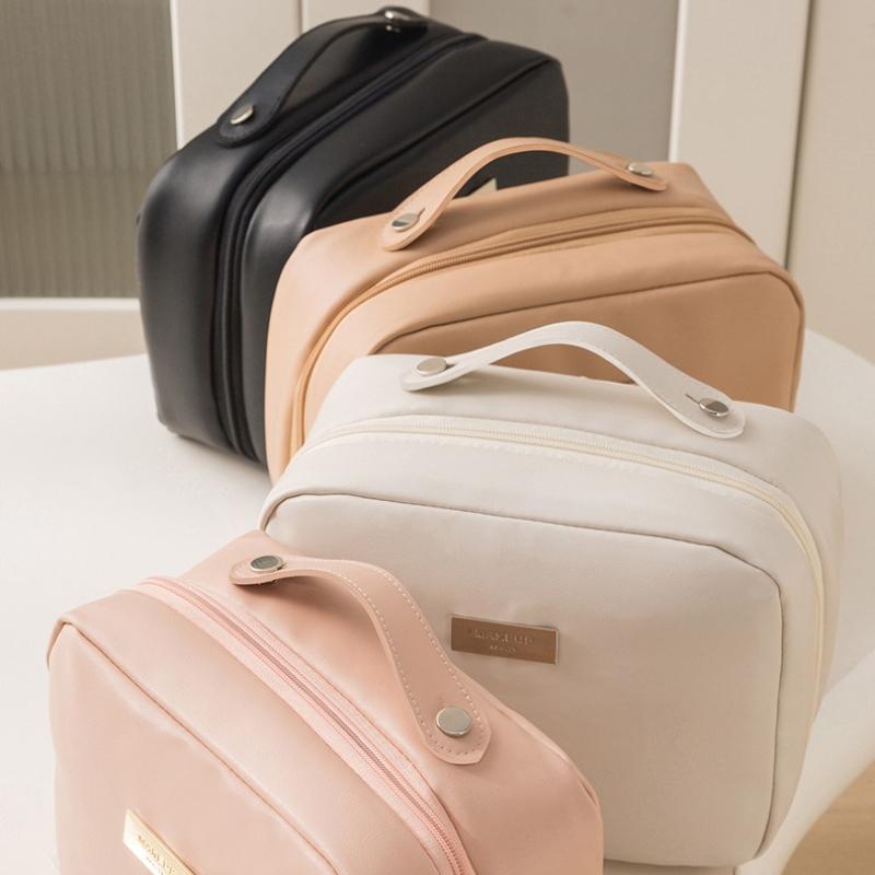 NewPU Makeup Bag with Large Capacity Portable Multi Functional Travel Layered Handheld Makeup Storage Bag Waterproof Make Up Bag
