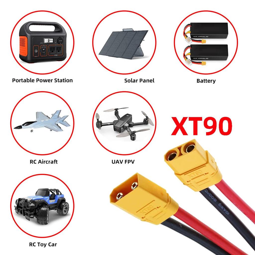 CY XT90 Male to Female 10AWG Extension Cable Connector for