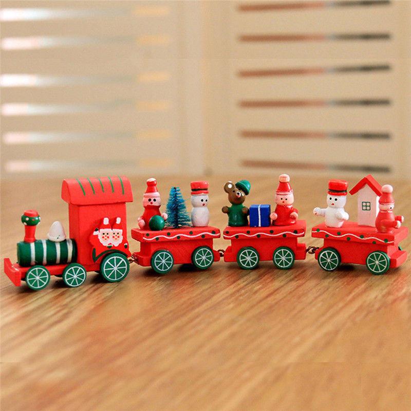 Festlicher Weihnachts-Holz-Weihnachtszug Weihnachtsmann Feiertagsdekoration für Zuhause und Kinder