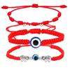 Modrý náramek se zlým okem a červenou šňůrkou - Ručně tkaný design