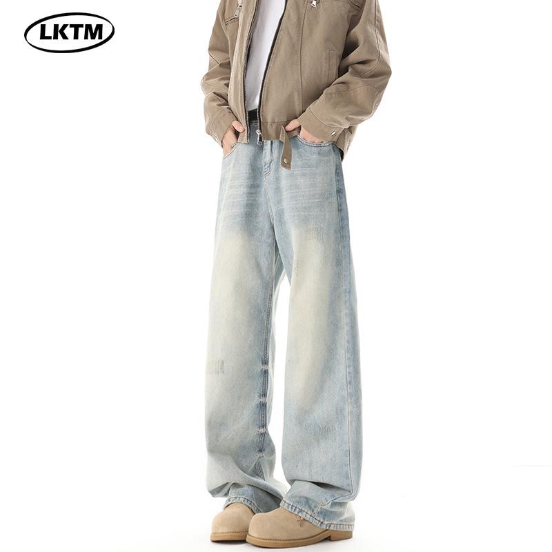 

LKTM Unisex Retro Light Blue Wide Leg Washed Jeans 2XL (For 155-170 kg) синій