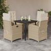 Vidaxl 5-Cz. Set di Mobili da Giardino con Cuscini, Beige, Polyrattan