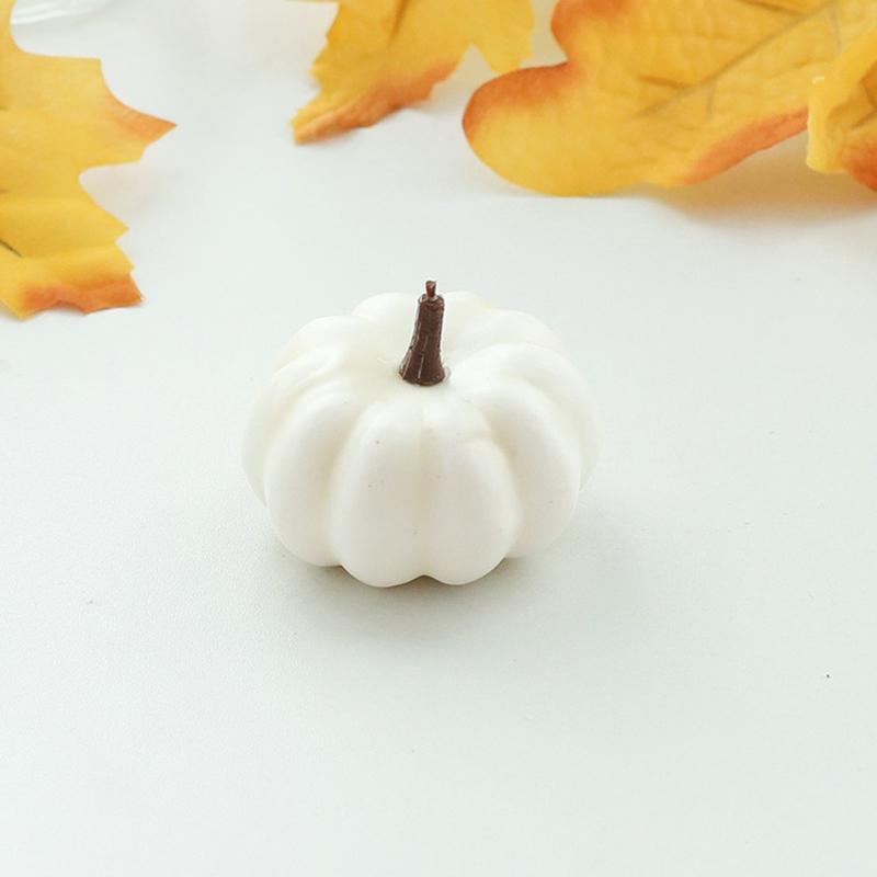 12PCS/Lot White Simulated Pumpkin DIY Material for Harvest Thanksgiving Halloween Home Party Atmosphere Decoration Handcraft ZYF