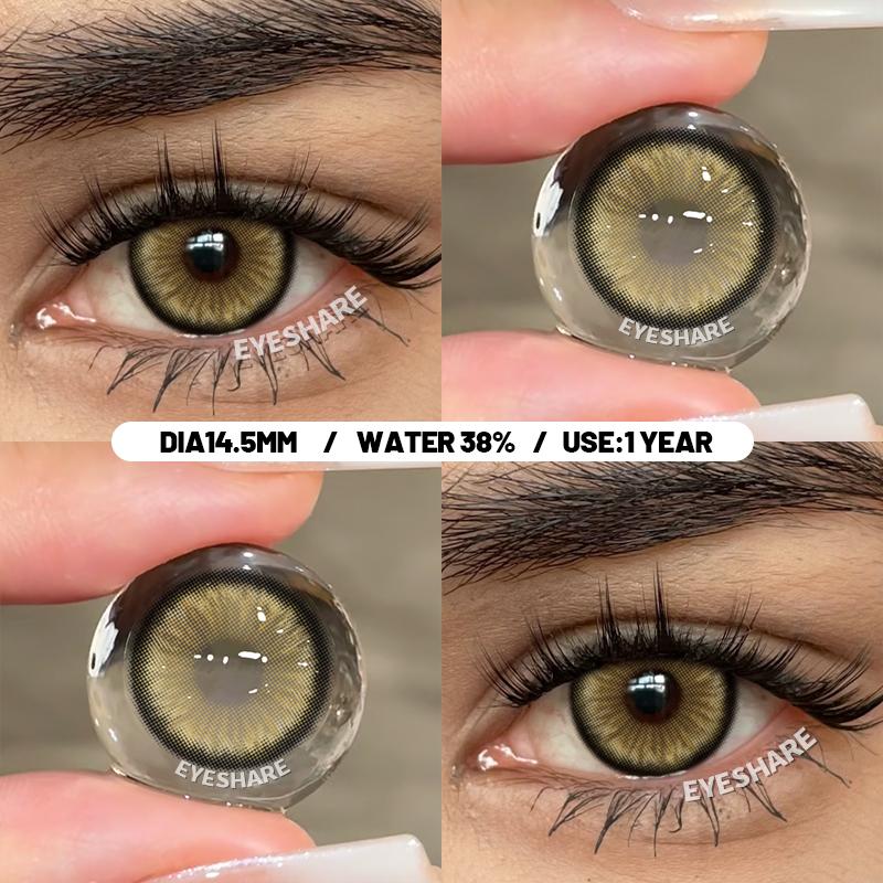 AMARA 2 Stück farbige Kontaktlinsen der GEM-Serie, weiche Kontaktlinsen, Pupillenschönheit, Make-up-Linse, farbige Kontaktlinsen, kosmetisch für die Augen