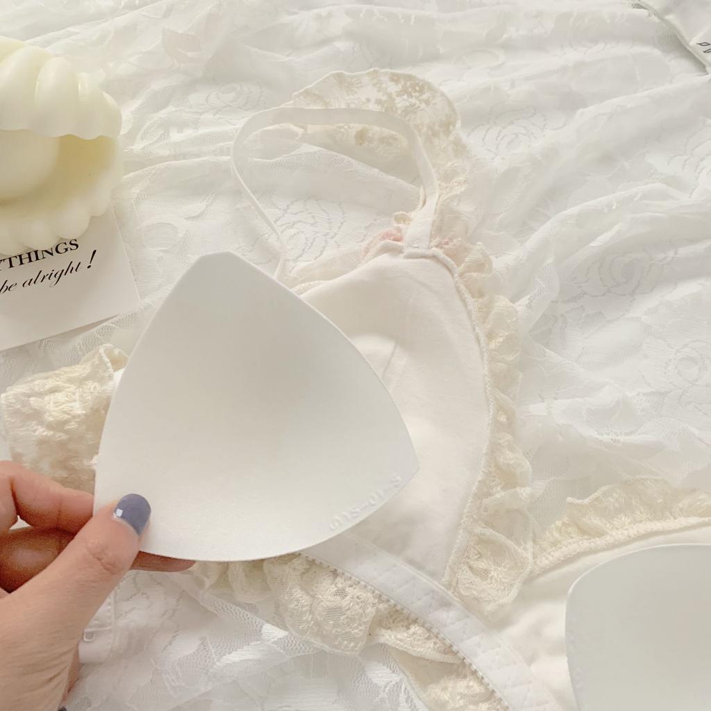 Girls Bras Cute Sweat Lace White Underwear Strap Backless Push Up Bras Inner Tops Underwear Female Lingerie With Pad