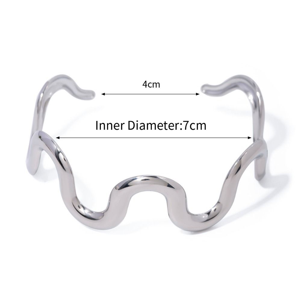 Hypoallergenic Geometric Shape Open Bracelet Stylish Hand Ornament Women