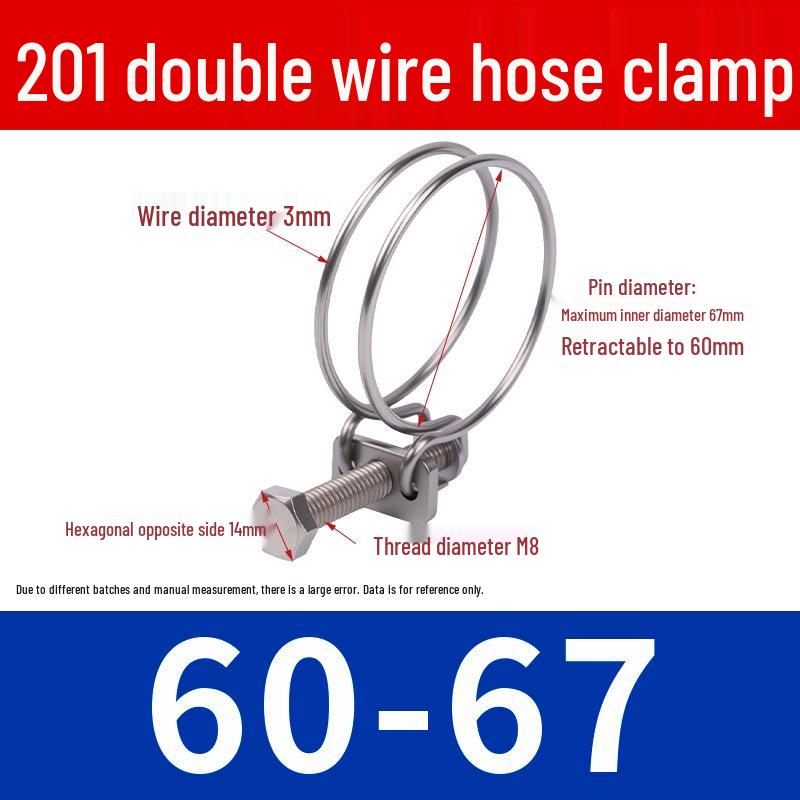 Doppeldraht-Schlauchschelle aus Edelstahl für Feuer-, Wasser-, Gasleitungen - Verdickt