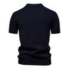Camel Summer Embroidery Large Pineapple Pattern Woolen Polo Sweater for Men's Business, Seagull Collar, Men's Short Sleeve Sweater