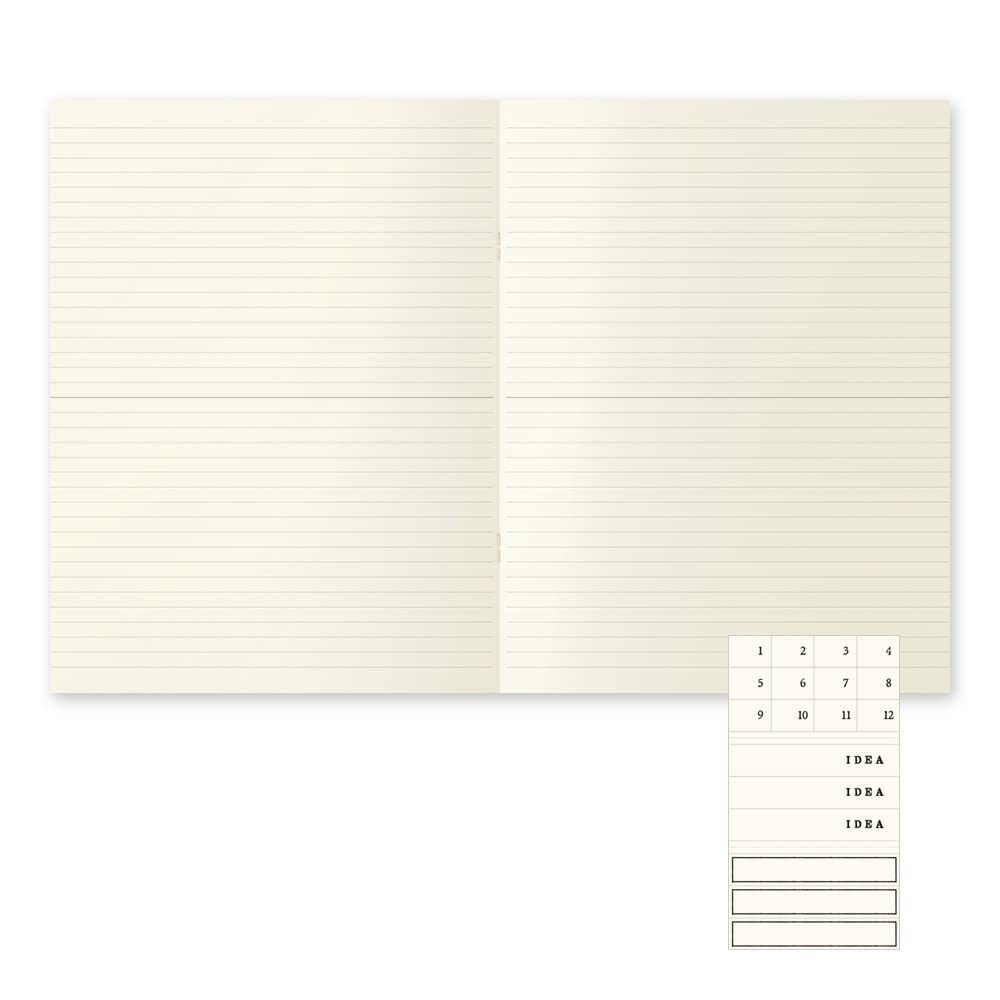 DESIGNPHIL MIDORI MD Notebook Light, A4 Variant, Horizontally Ruled, Set of 3, 15307006