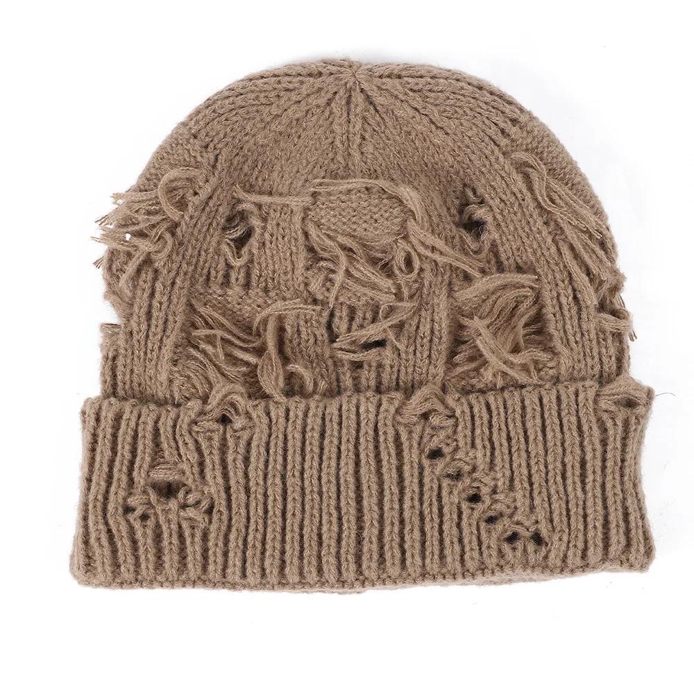 Winter Knitted Beanie With Hole Earflaps For Women - Face Slimming Warm Hat For Round Faces Cold Weather