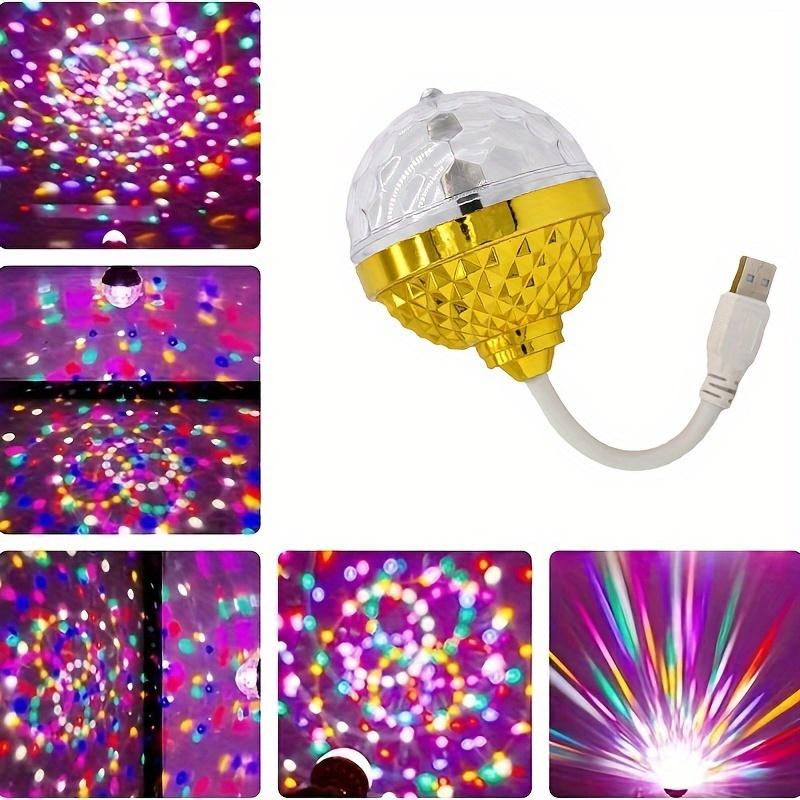 RGB Disco Ball Light USB Powered 360 Rotating Multi-Color Stage Lamp Tabletop Flashing Party Light ABS Body