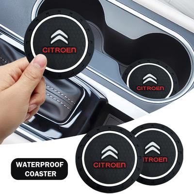 2 stuks Siliconen Antislip Mat Waterbekerhouder Drankmatjes Auto Onderzetter voor C1 C2 C3 C4 C5C6 ELYSEE VTS Xsara C-Crosser Berlingo Jumpy
