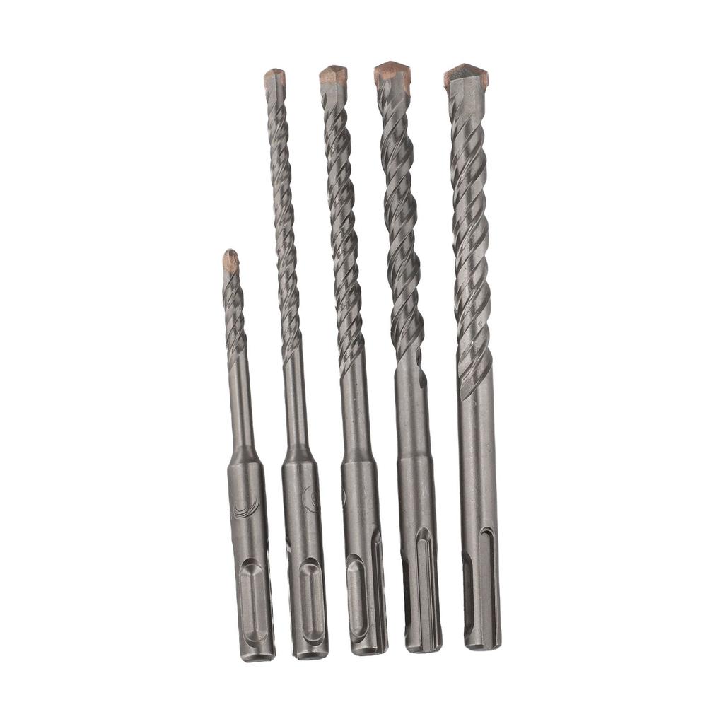 Double Auger Hammer Drill Bits for Precision Cutting 5pcs Carbide Steel Set for Electric Drills and Drilling Machines