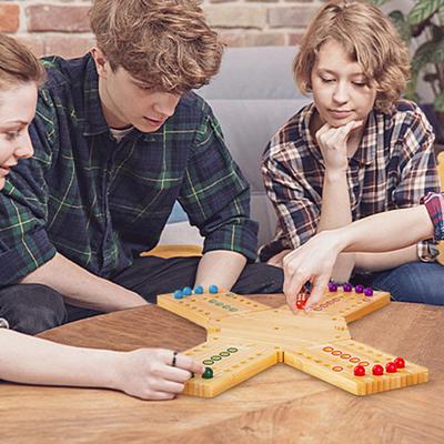 Kit Jogo de Tabuleiro de Bolinhas Ecológico Compacto Portátil Fácil de Usar Estratégia Clássica Jogo de Tabuleiro de Madeira Ferramenta de Entretenimento