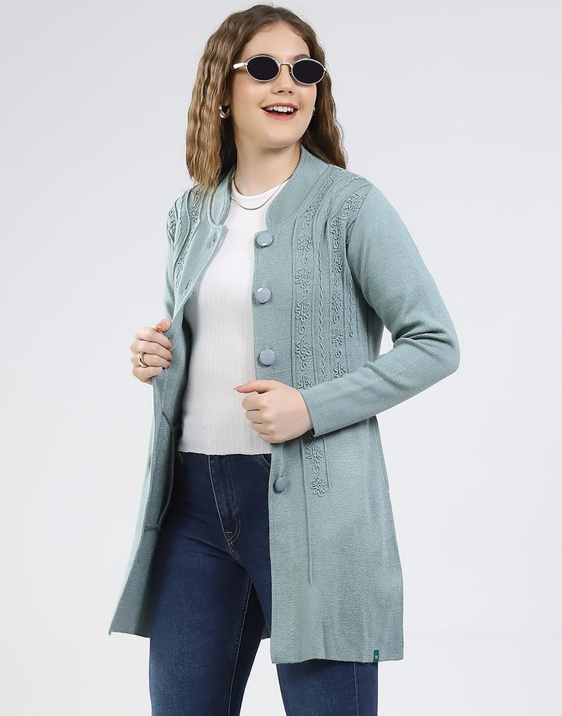 MONTE CARLO Women Round Neck Full Sleeve Knitted Coat