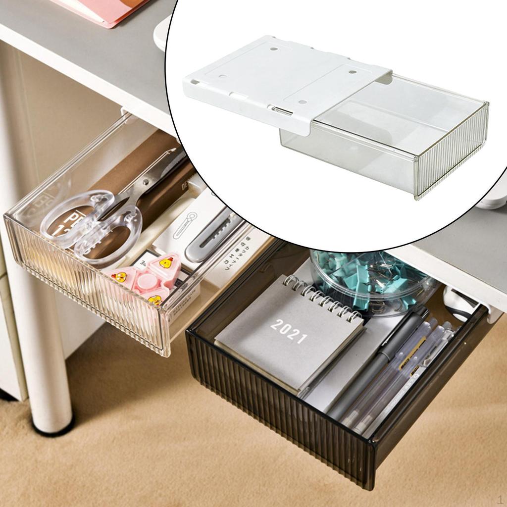Drawer Style Storage Box Under Desk, Rack Table, Durable Container, Desk Accessories,