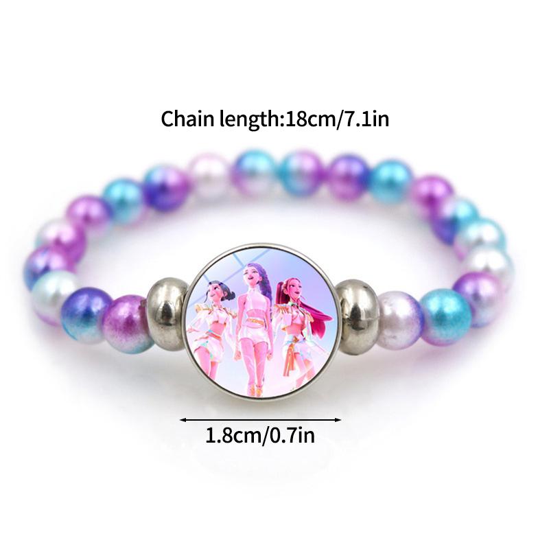 Kpop Girls Idol Beaded Bracelet Hot Anime Rumi Zoey Mira Hanging Pendant Cartoon Necklace K-pop Theme Party Favors Fans Gift