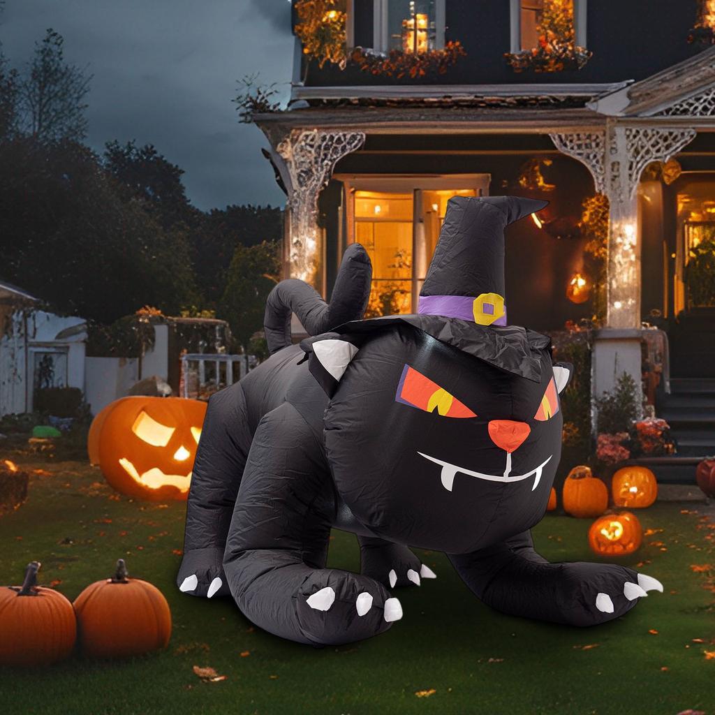 Halloween Large Inflatable Belt = Witch Hat Luminous Plug Electric Model Outdoor Garden Decoration Pendant